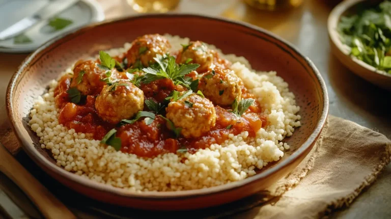 Couscous kipgehaktballetjes